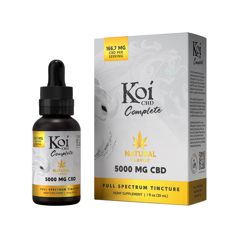 Koi Complete Full Spectrum CBD Tincture | Natural Hemp Flavor (30 mL)